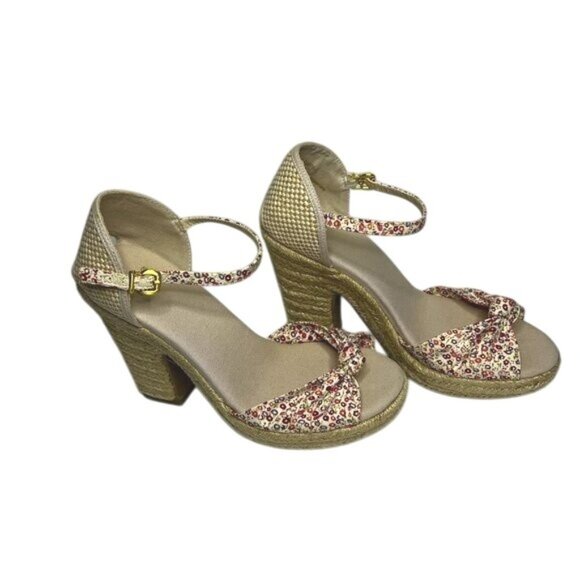 Hot Kiss Floral Ankle-Strap Chunky Heel Sandals Womens Size 8 - Picture 3 of 10